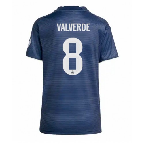 Lacne Ženy Futbalové dres Real Madrid Federico Valverde #8 2025-26 Krátky Rukáv - Preč Lacne Ženy Futbalové dres Real Madrid Federico Valverde #8 2025-26 Krátky Rukáv - Preč